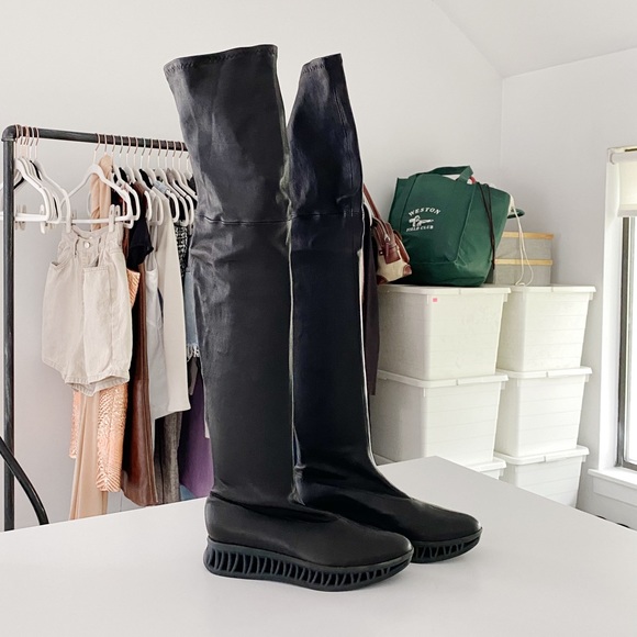 Clergerie Paris Modena Leather Over The Knee Flatform Boots Size FR 37 NIB - Picture 5 of 13